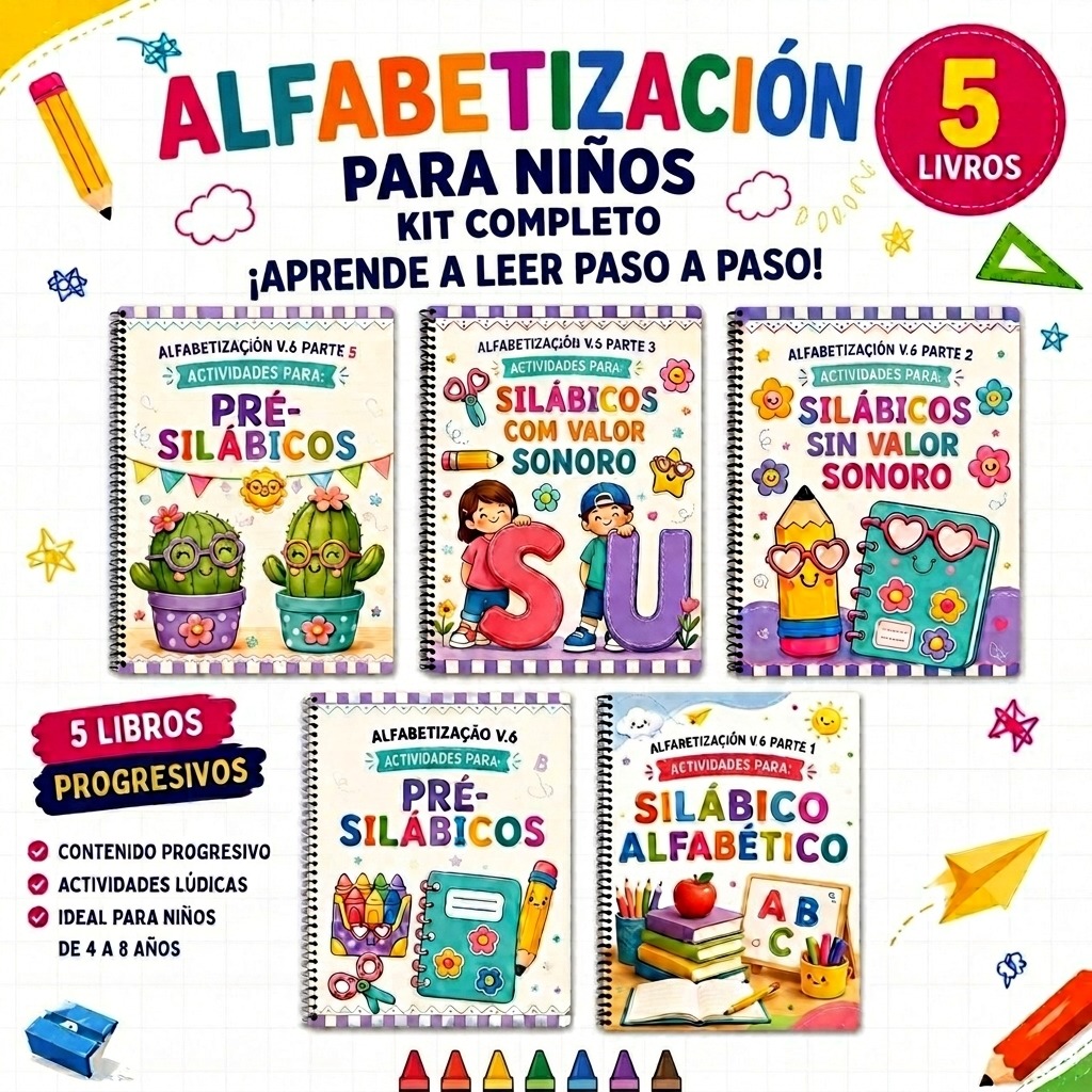 Kit Completo Alfabetización - 5 Libros